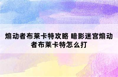 煽动者布莱卡特攻略 暗影迷宫煽动者布莱卡特怎么打